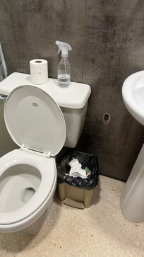 The paper toilet holder broken toilet hardly flushed