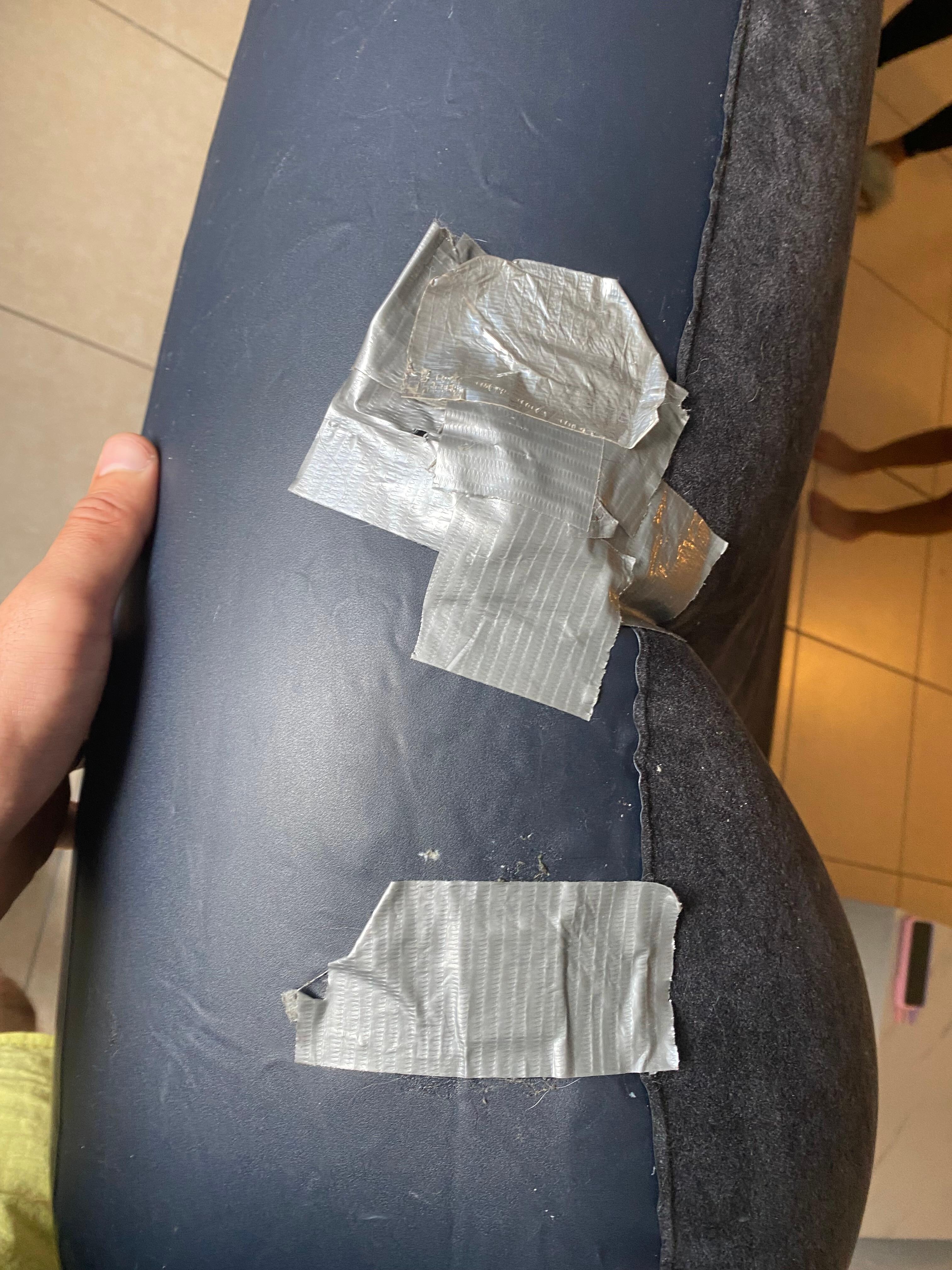 Mattress with a hole.