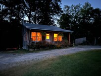 Photo of cabin just as it got dark