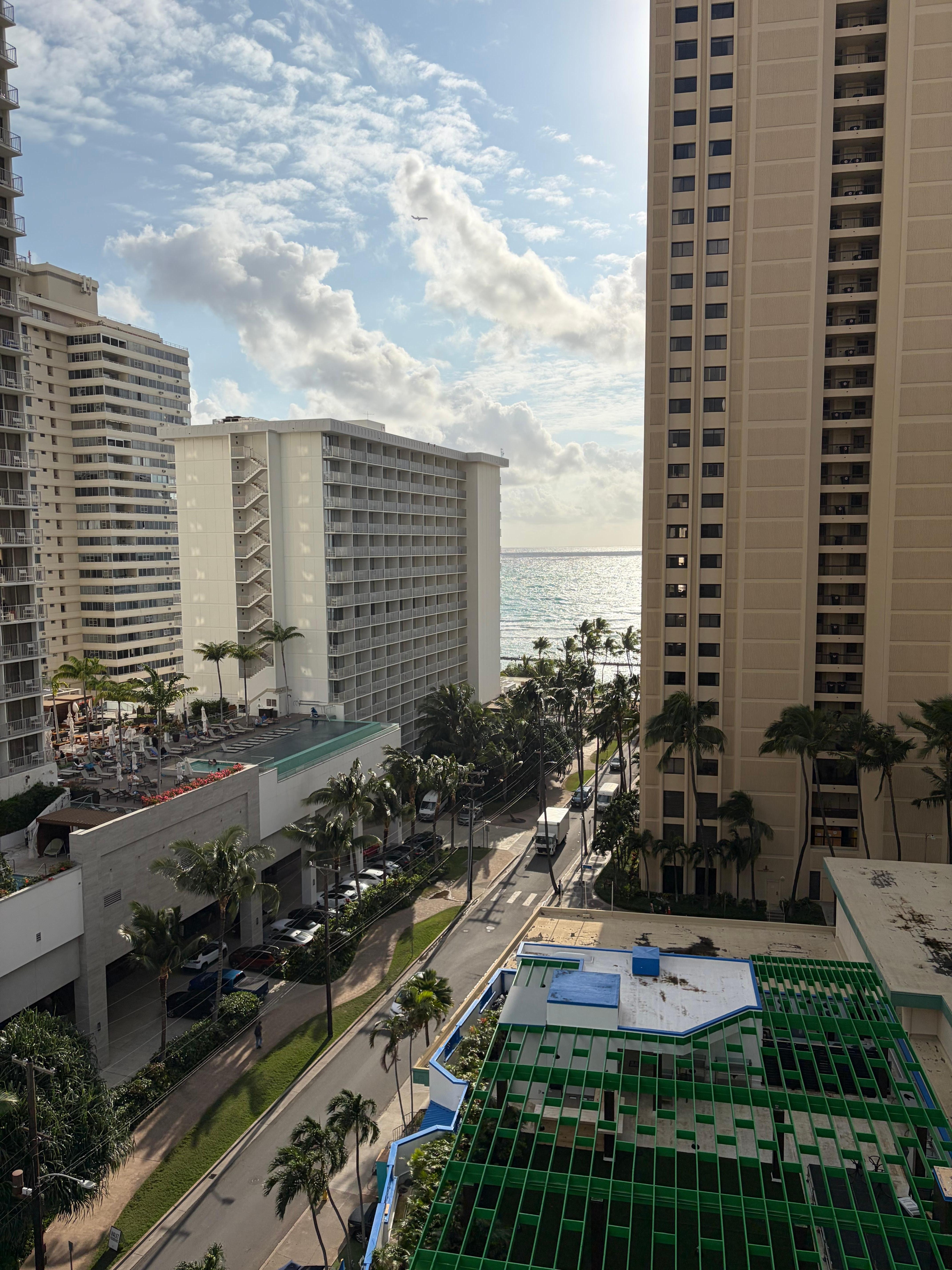 View from balcony towards Waikiki Beach 