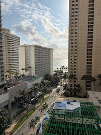 View from balcony towards Waikiki Beach