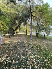Walk along the berm.
