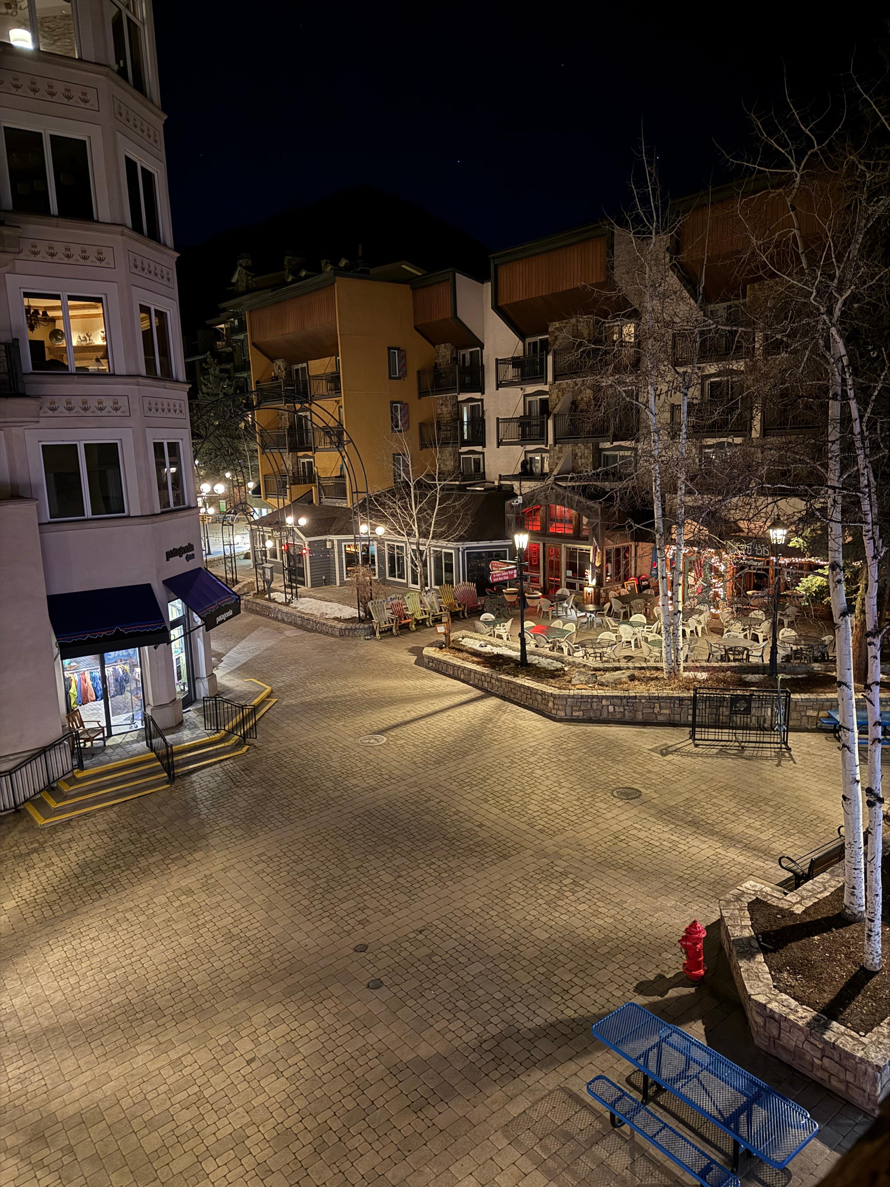View from balcony at night