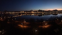 View from our balcony at night