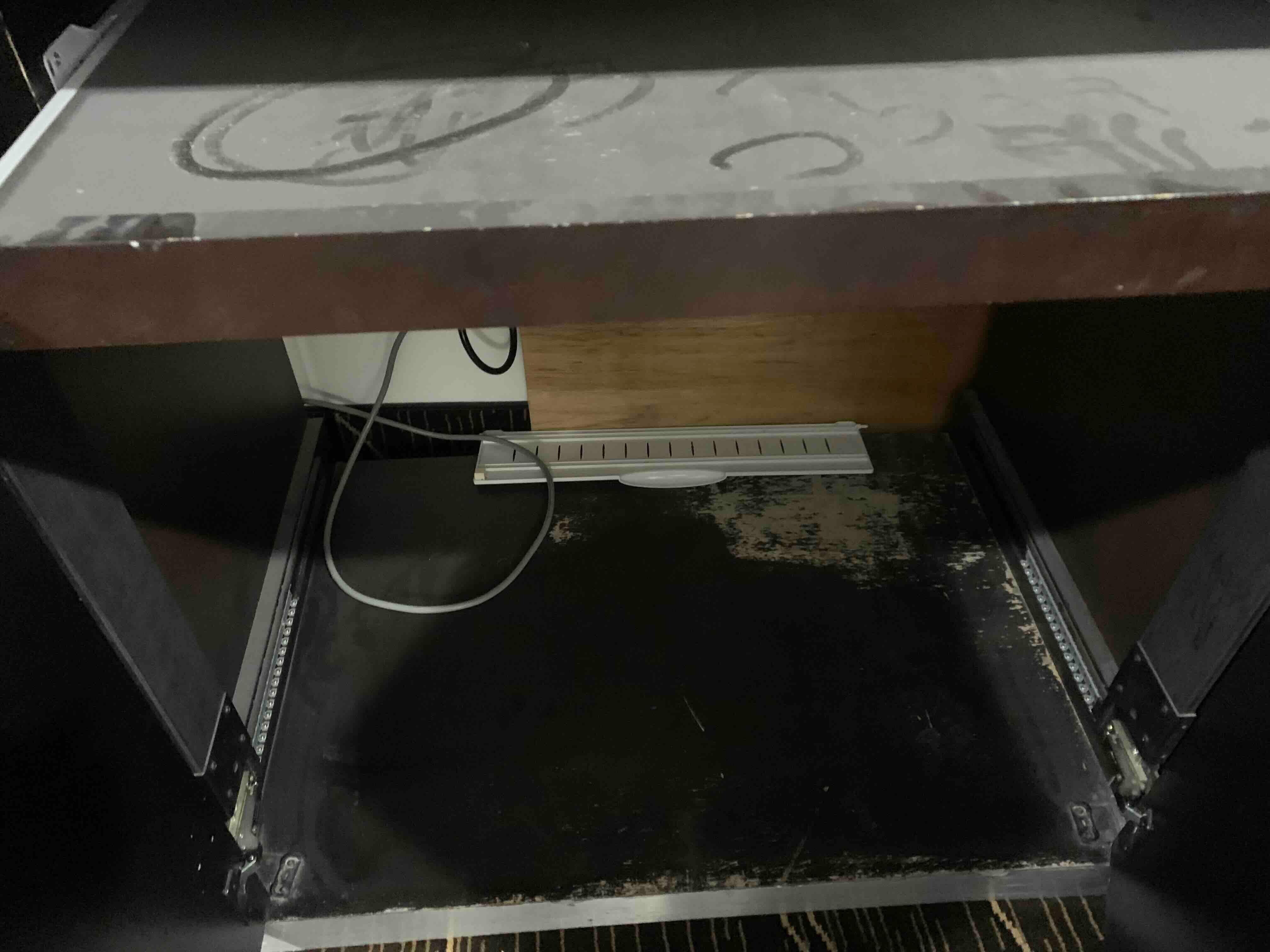 Filthy cabinet, full of dust and soiled