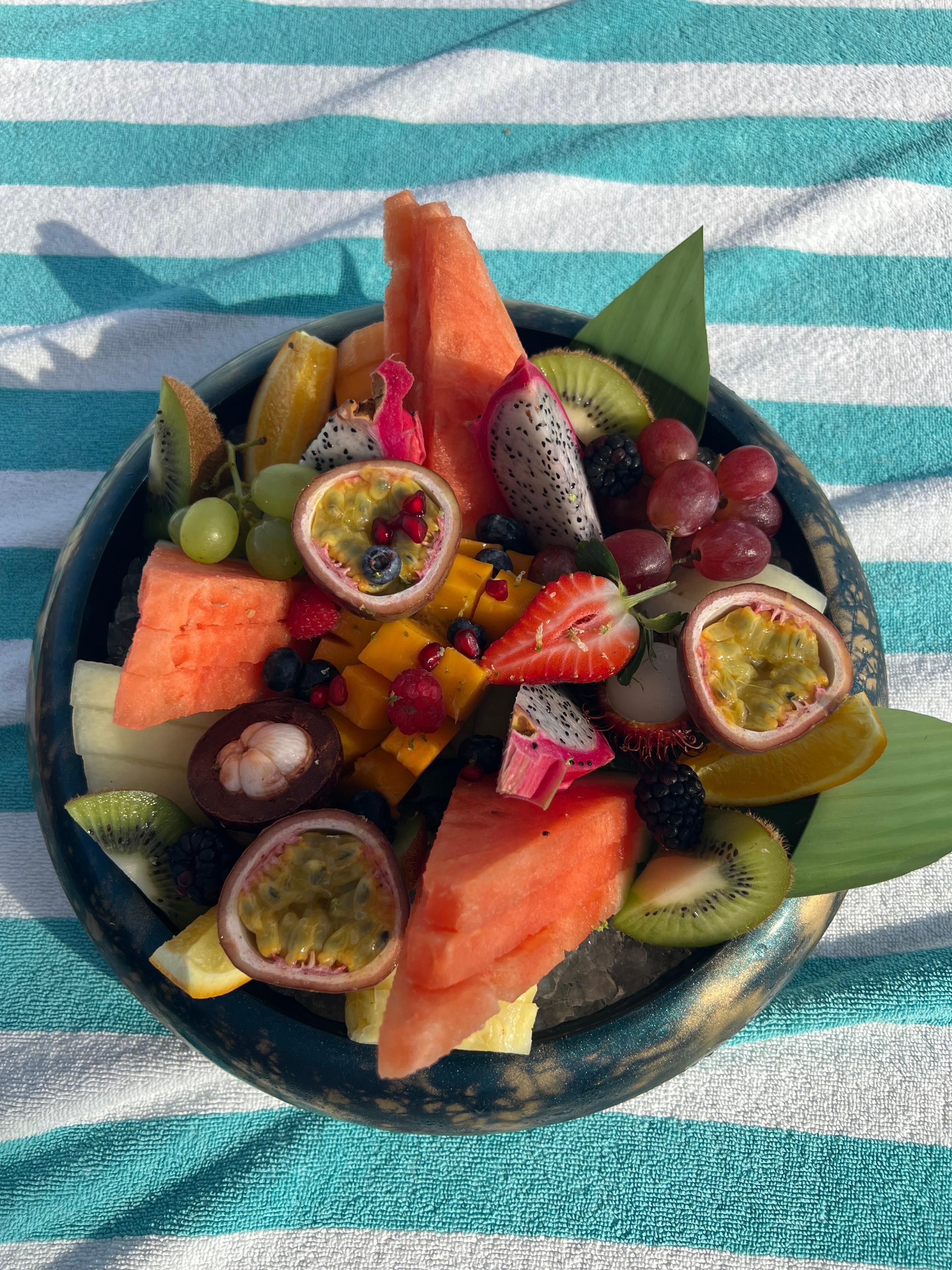 Fruktfat på stranden