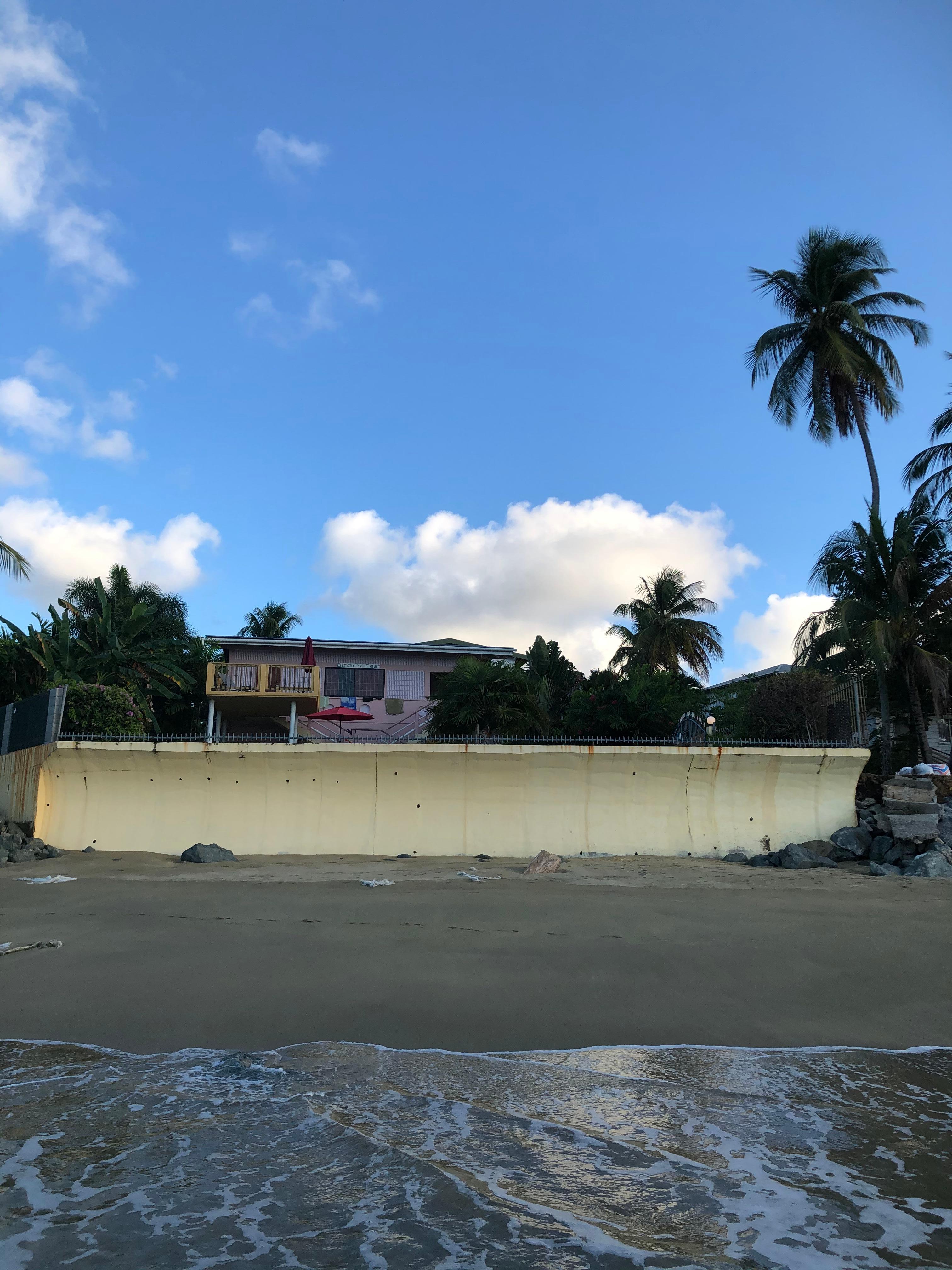 View of Birdie’s nest from the sea’s edge