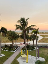 Balcony view to beach
