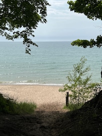 Remote public beach area