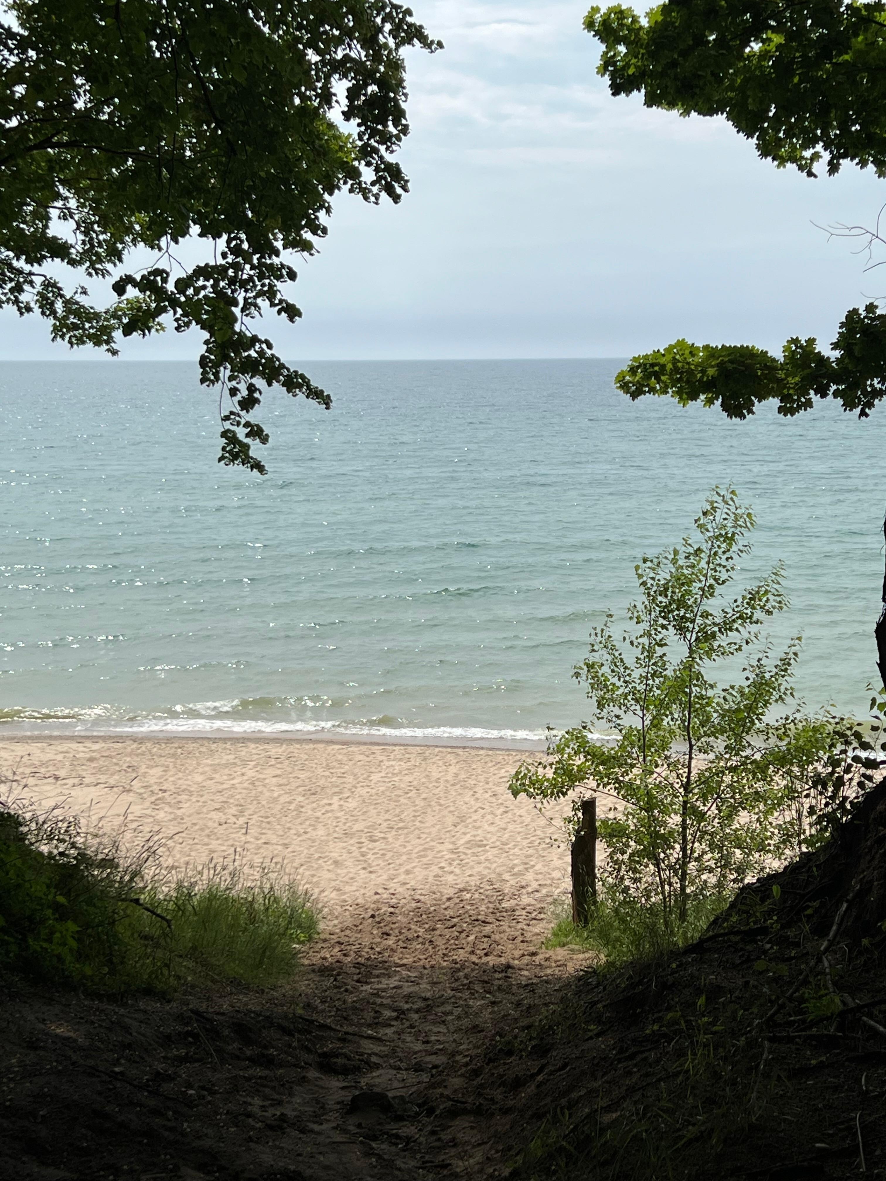 Remote public beach area