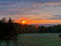 Early morning sunrise from the chalet’s deck.