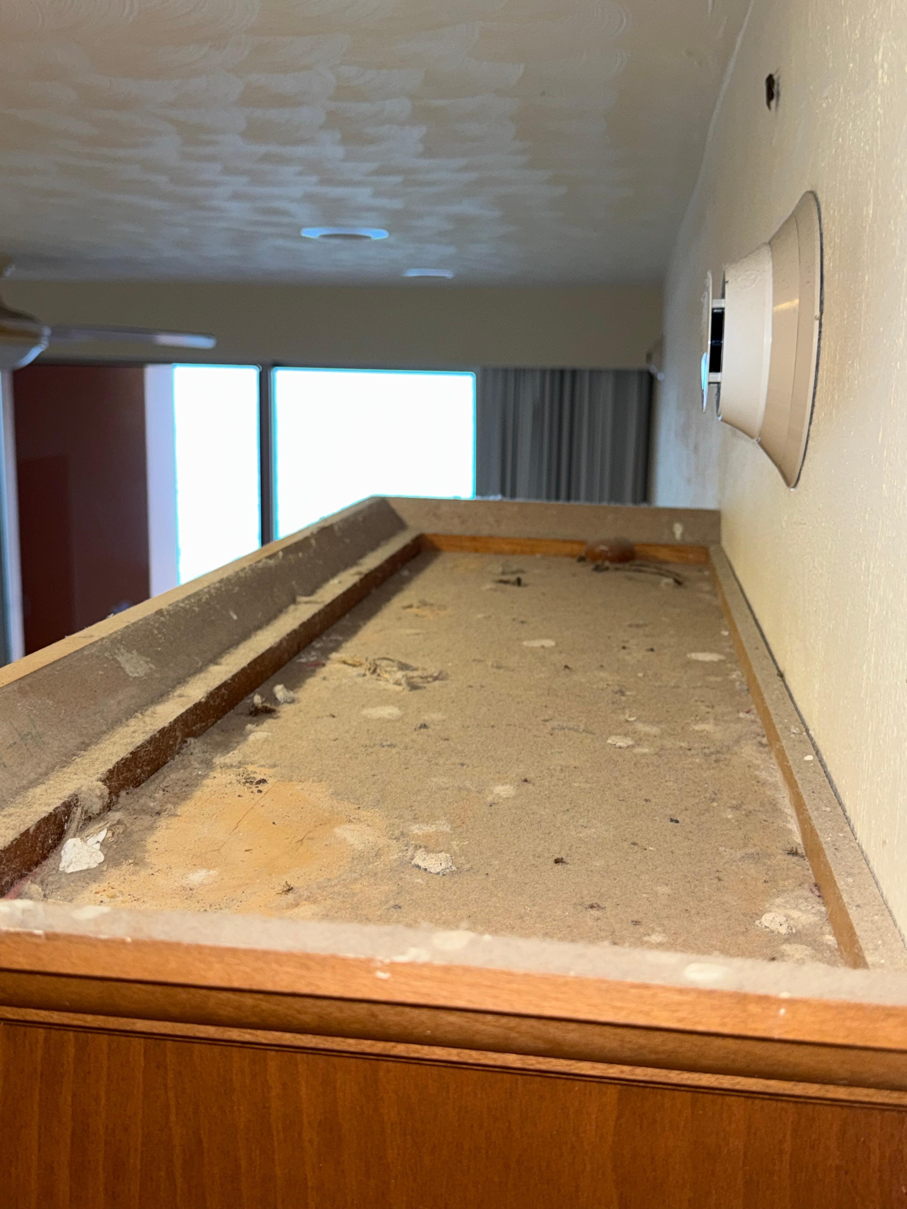 Top of closet. Hasn't been cleaned for years.