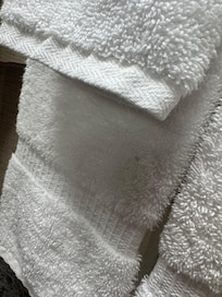 Hair on the towel. Called them several times to clean it after 5 hours someone finally came to clean the bathroom