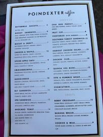 The coffee shop menu