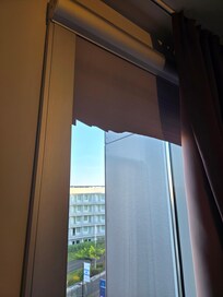 torn black out blind.