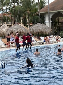 Bimba and Jose doing water Zumba