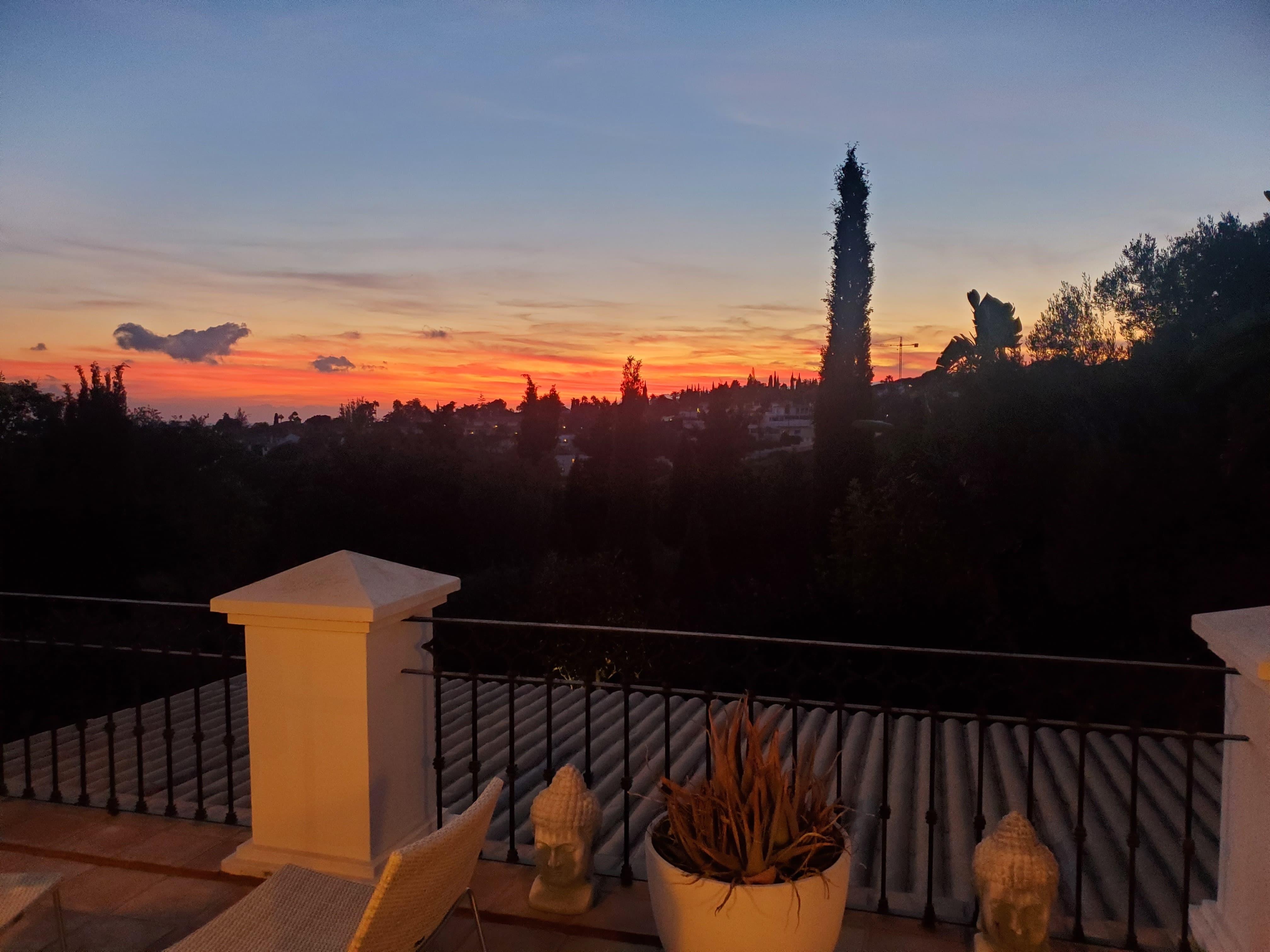 Sunset view from upstairs patio