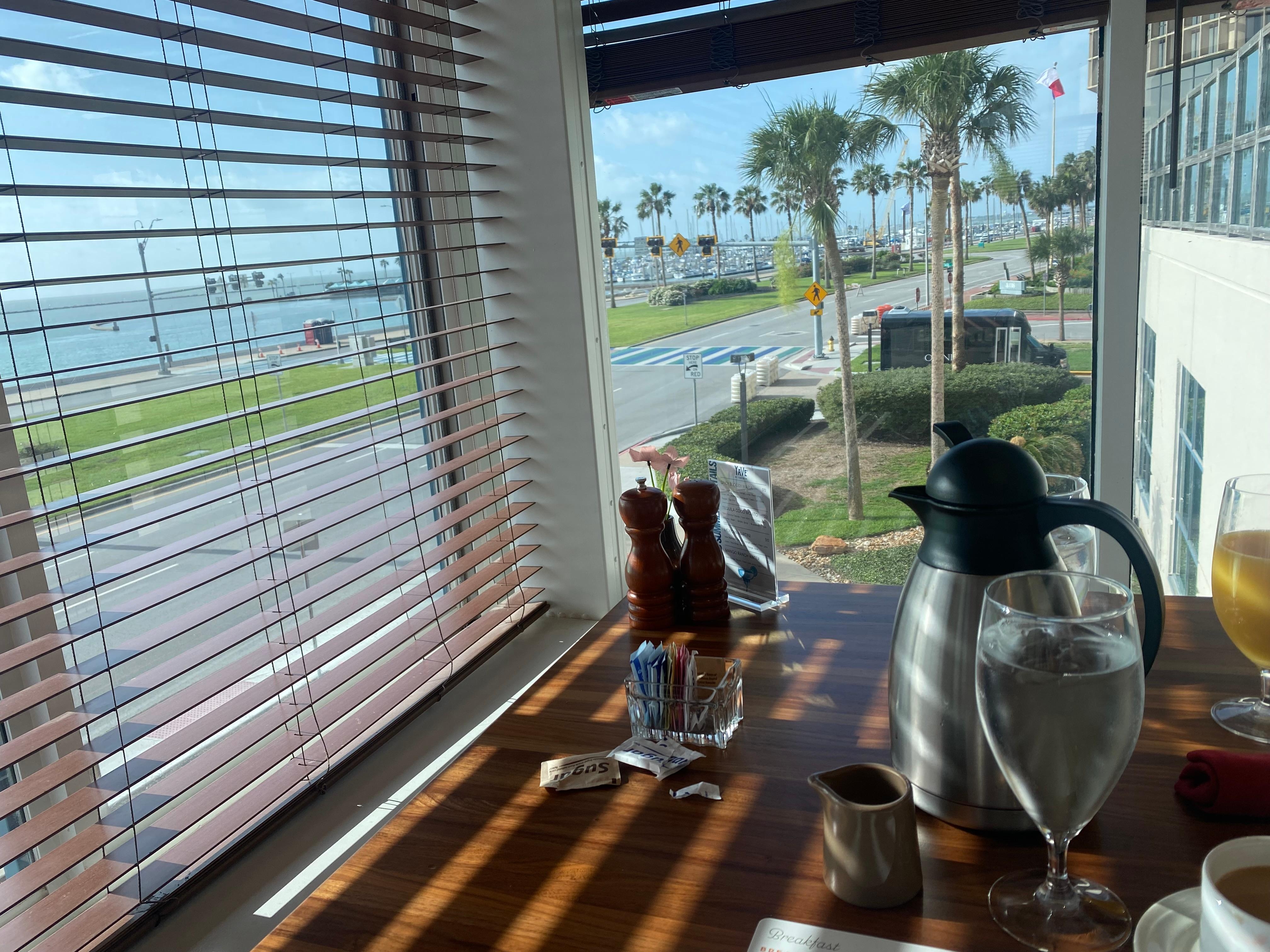 View from breakfast at the restaurant in hotel
