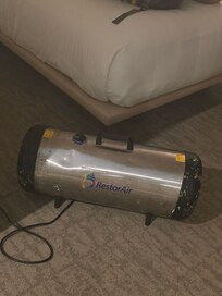 What is used to remove the smell the room should have been closed off until the smell was removed