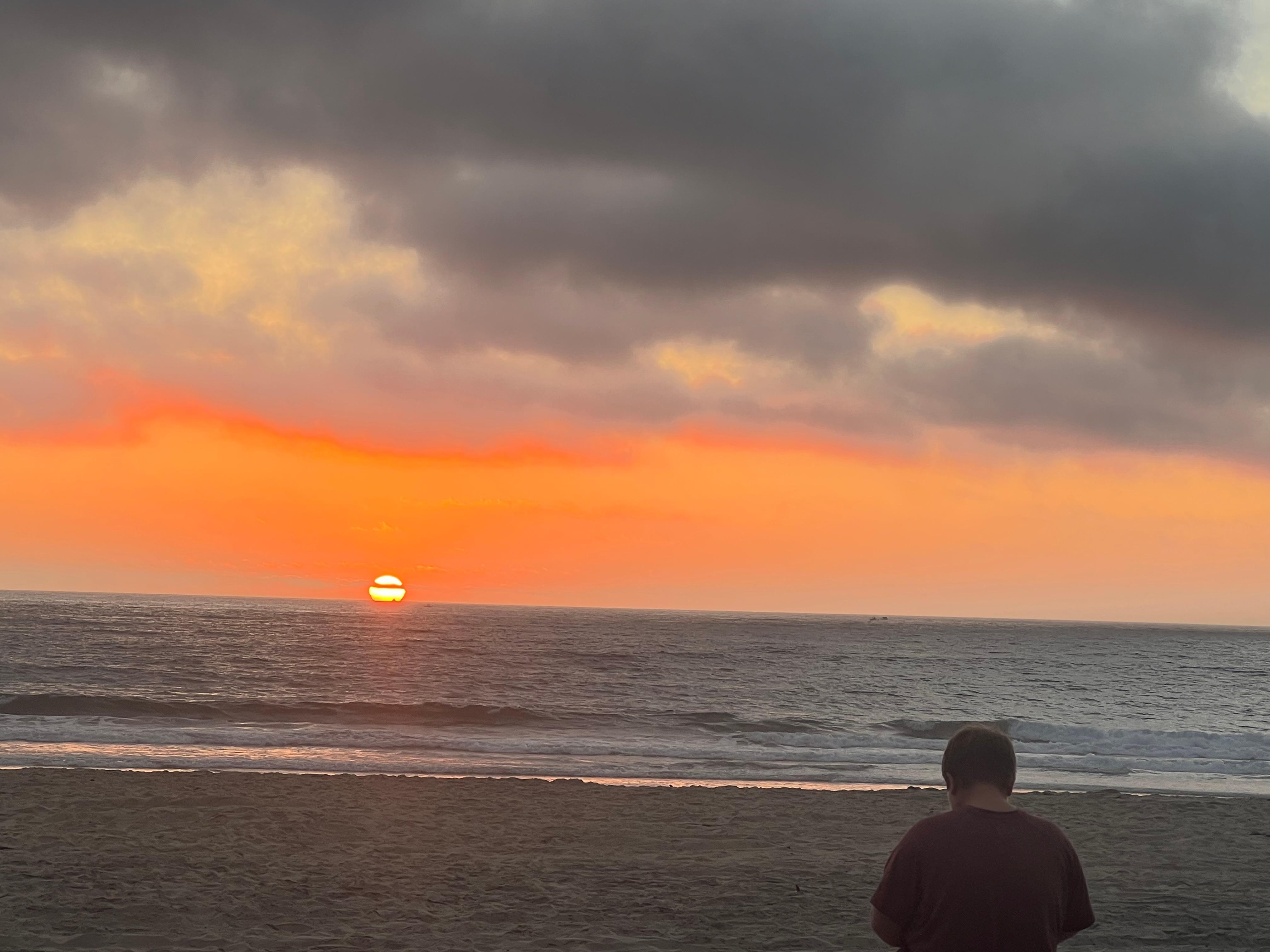 Sunset from outside our condo door