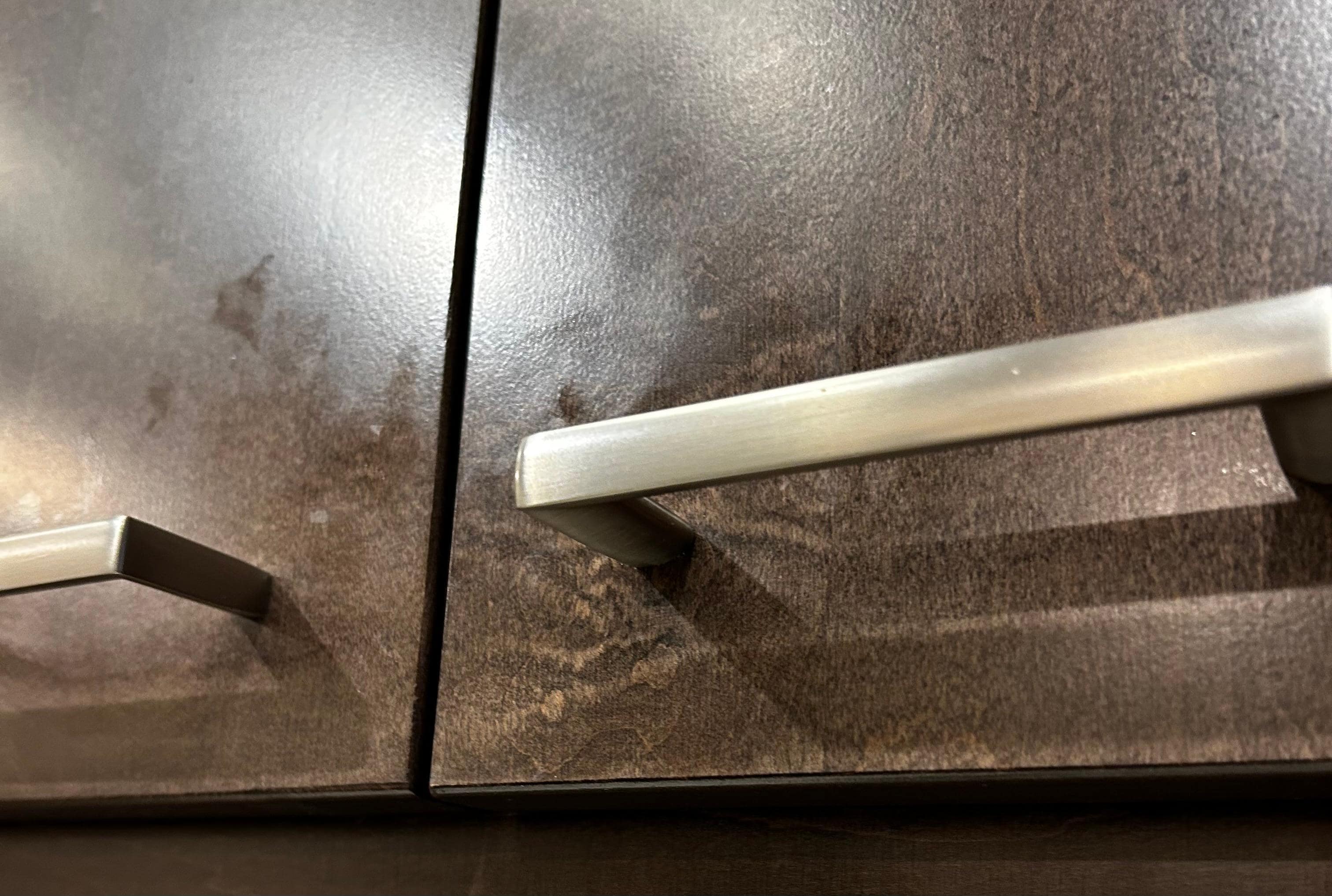 Greasy cupboards (all). 