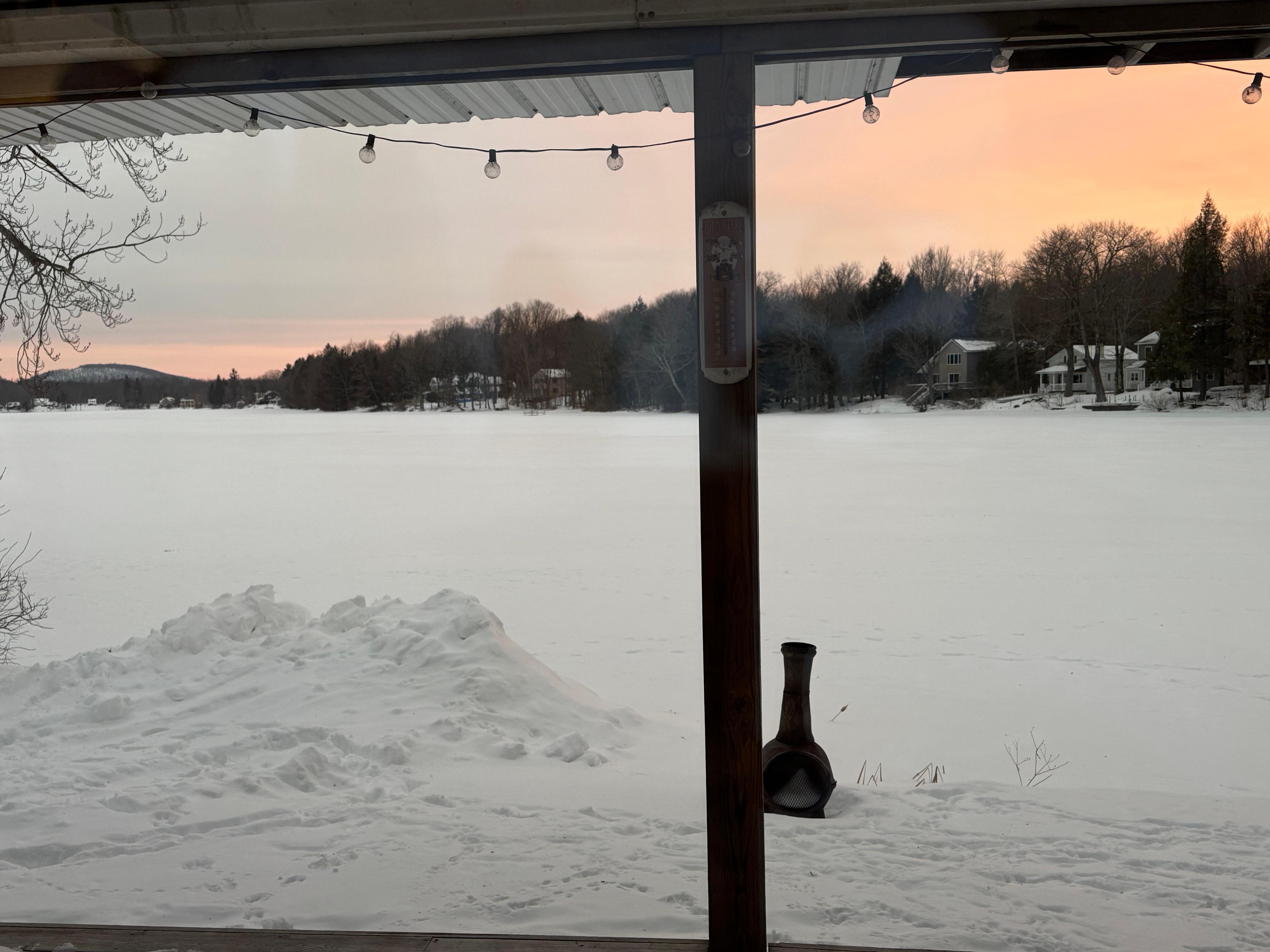 Snowy View of coxton lake