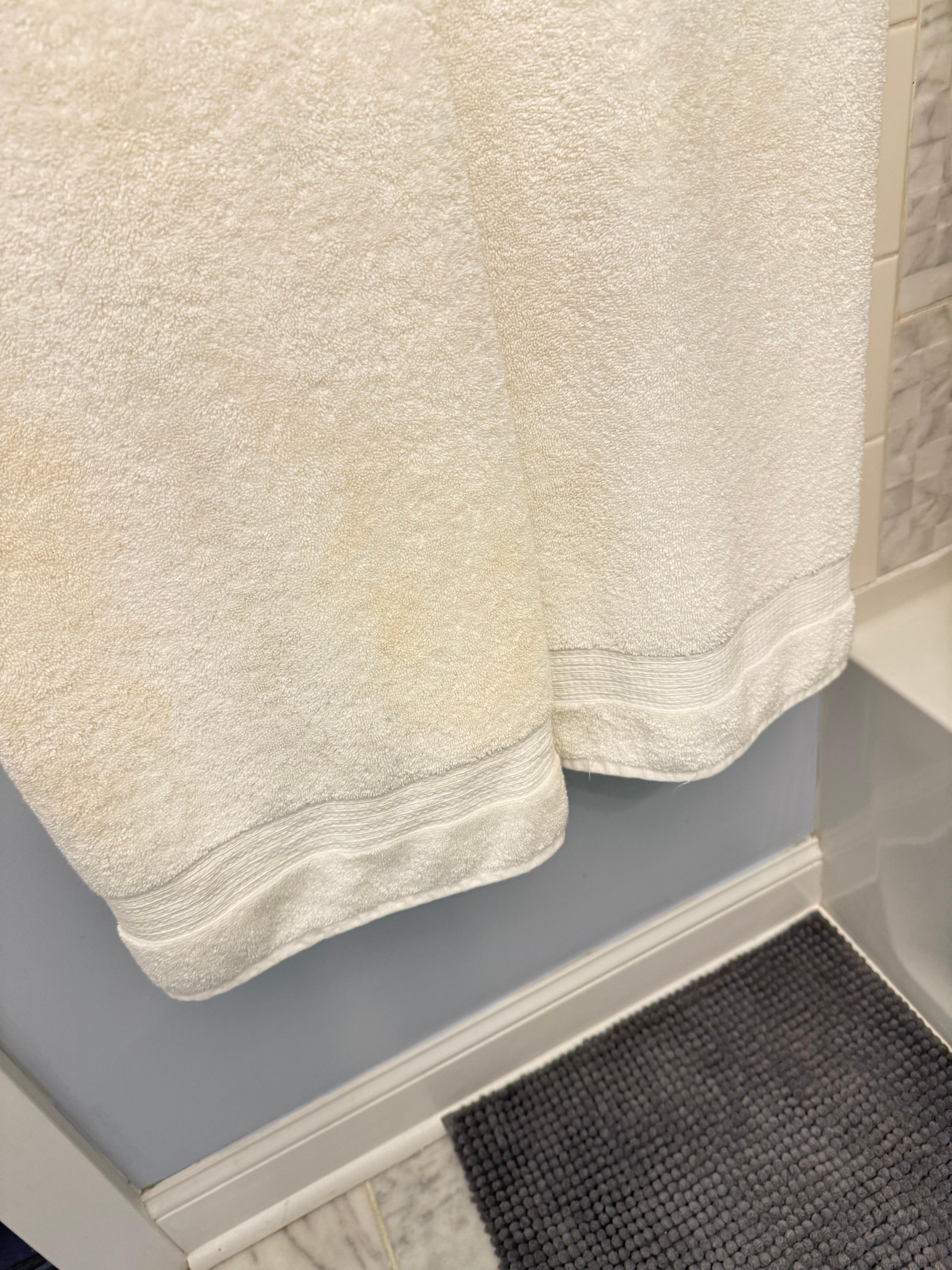 Stained towels