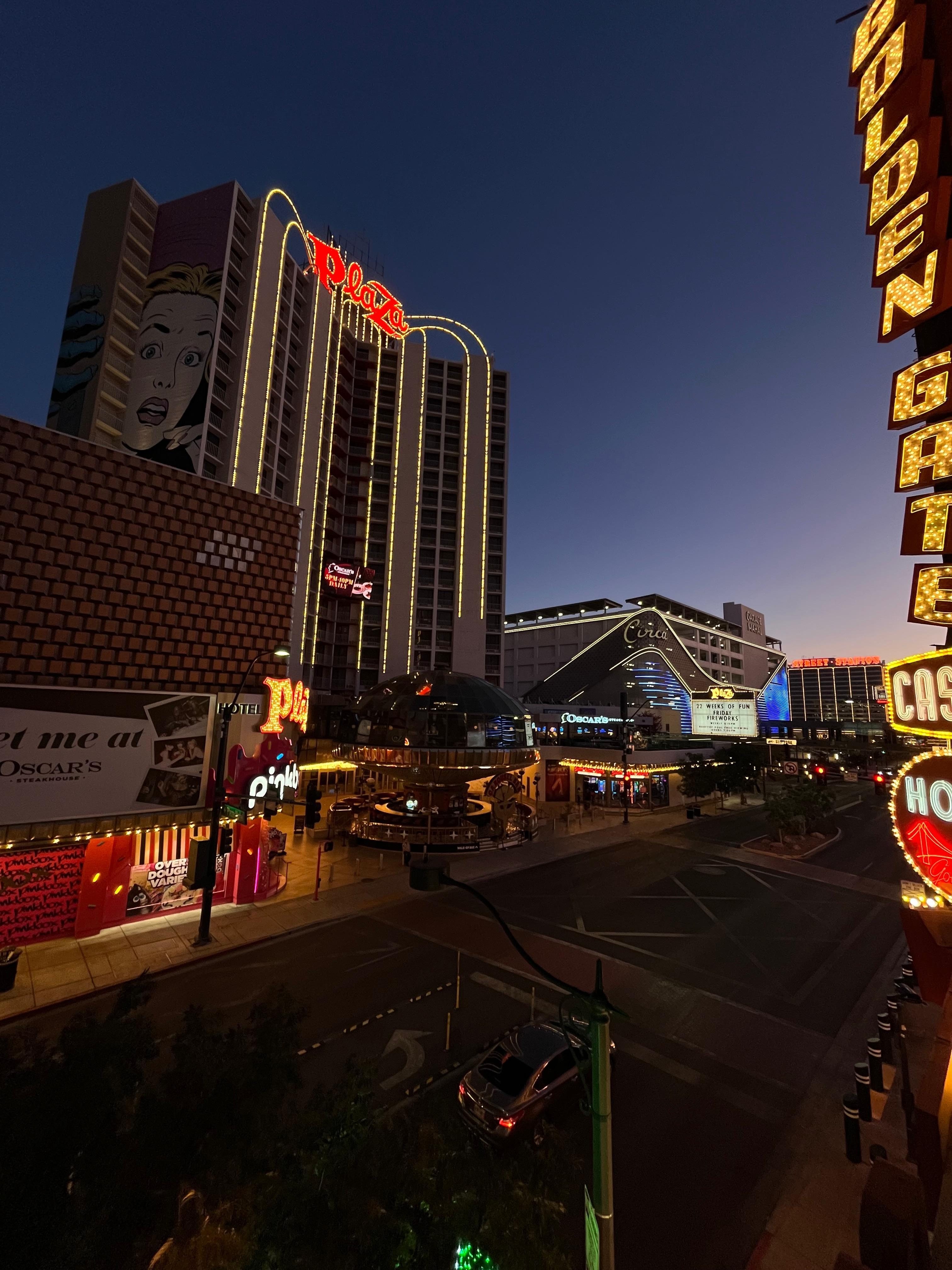 Photo of the lights at dusk