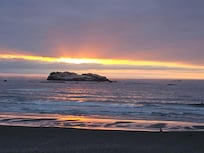 Sunset over Trinidad Beach.