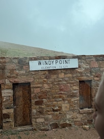 Windy point going up the train ride to pikes peak.