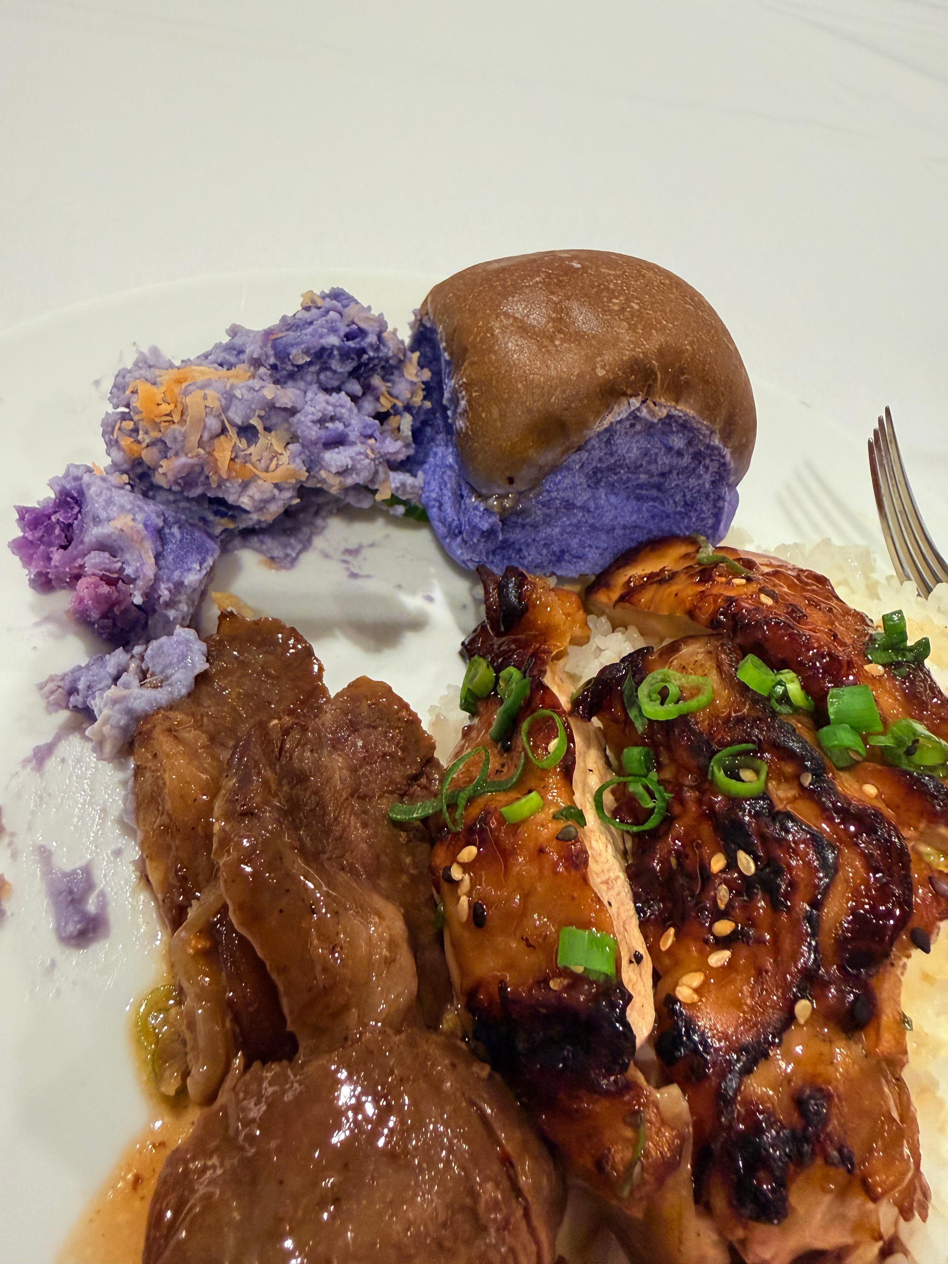 Never had Taro potatoe salad - I think? Not a fan, but the BBQ YUMMMMY