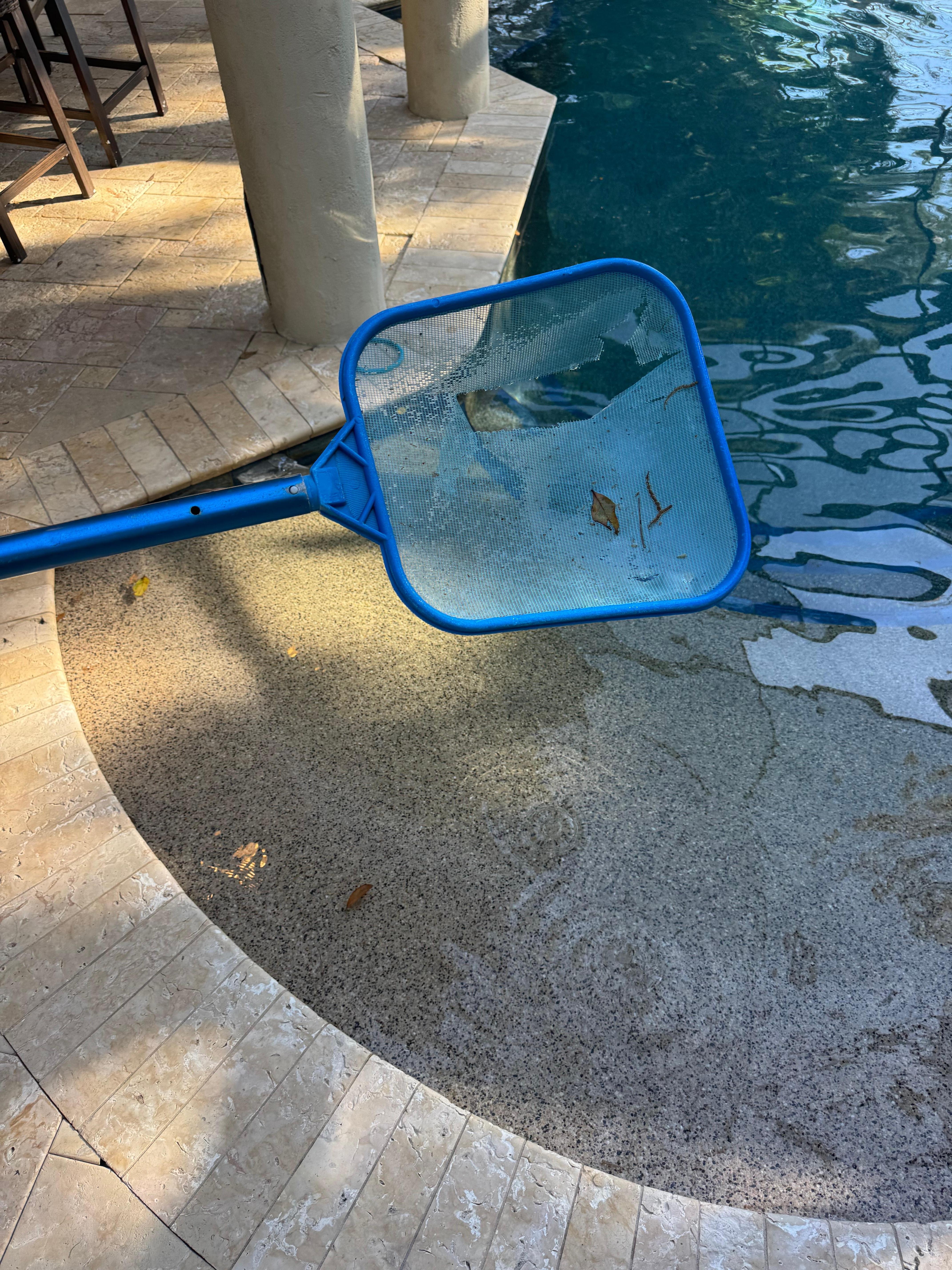 Pool equipment broken. Very difficult to get leaves out of the pool