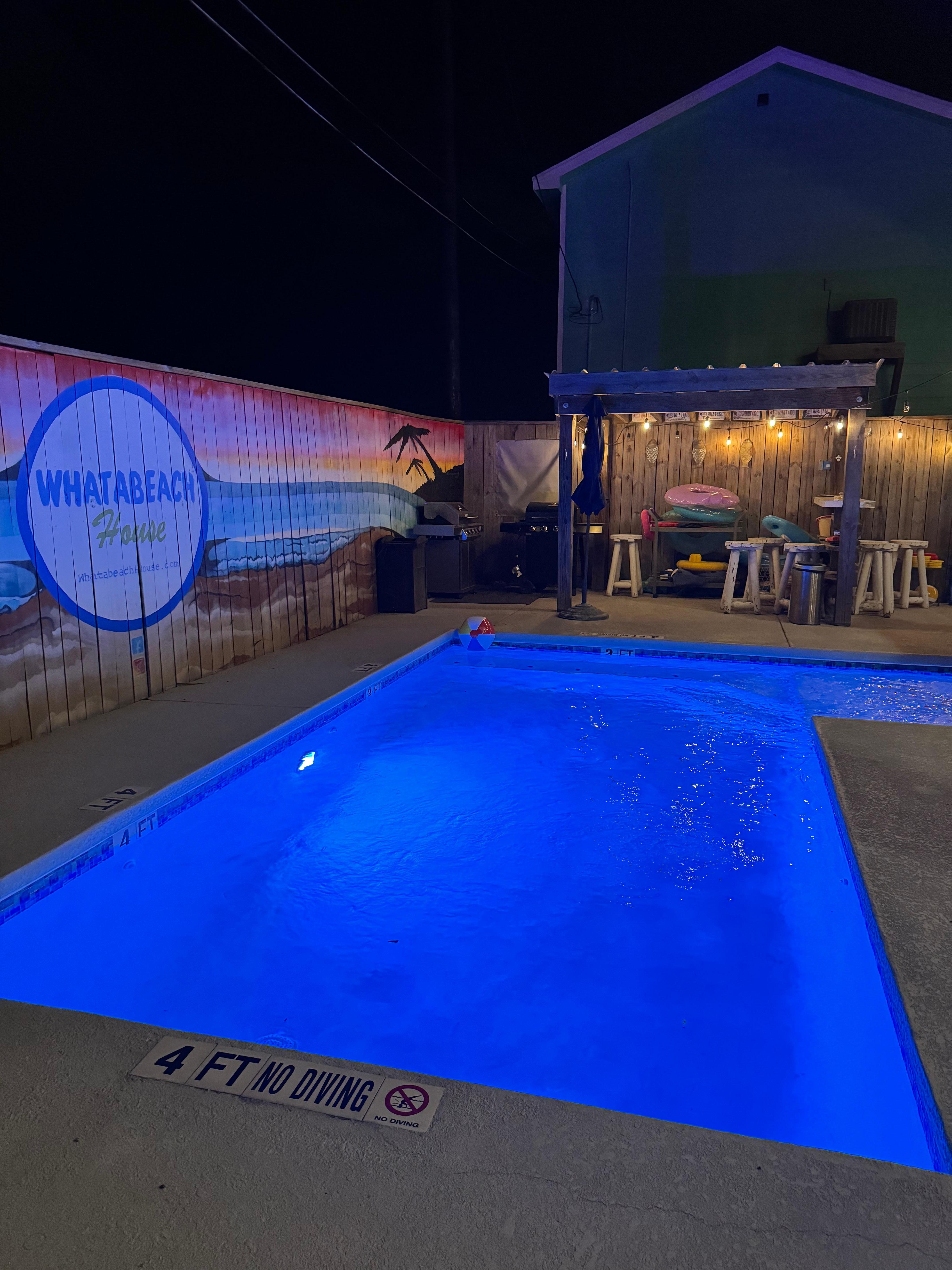 We LOVE the beautiful colored lighting the pool has 