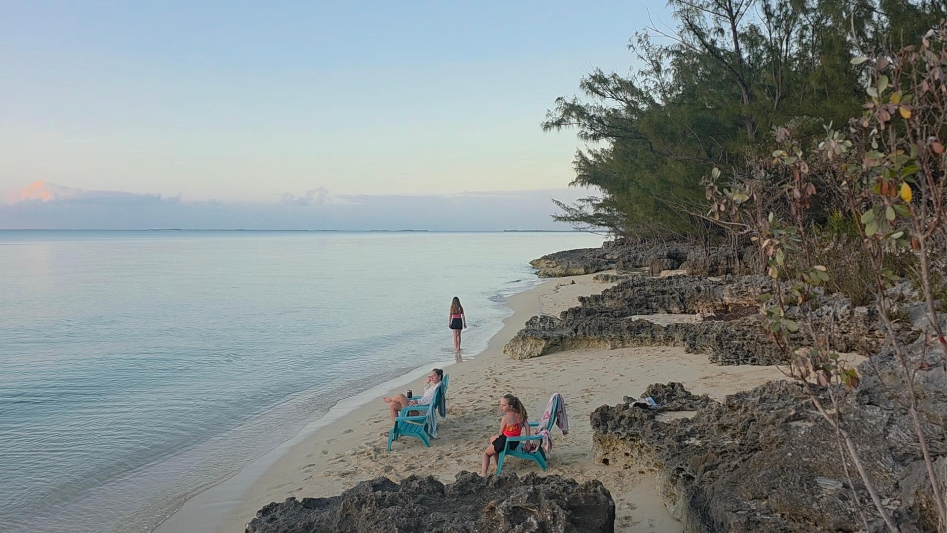 Low tide beach at the home