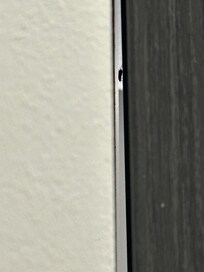 Cockroach between the wall and large mirror.