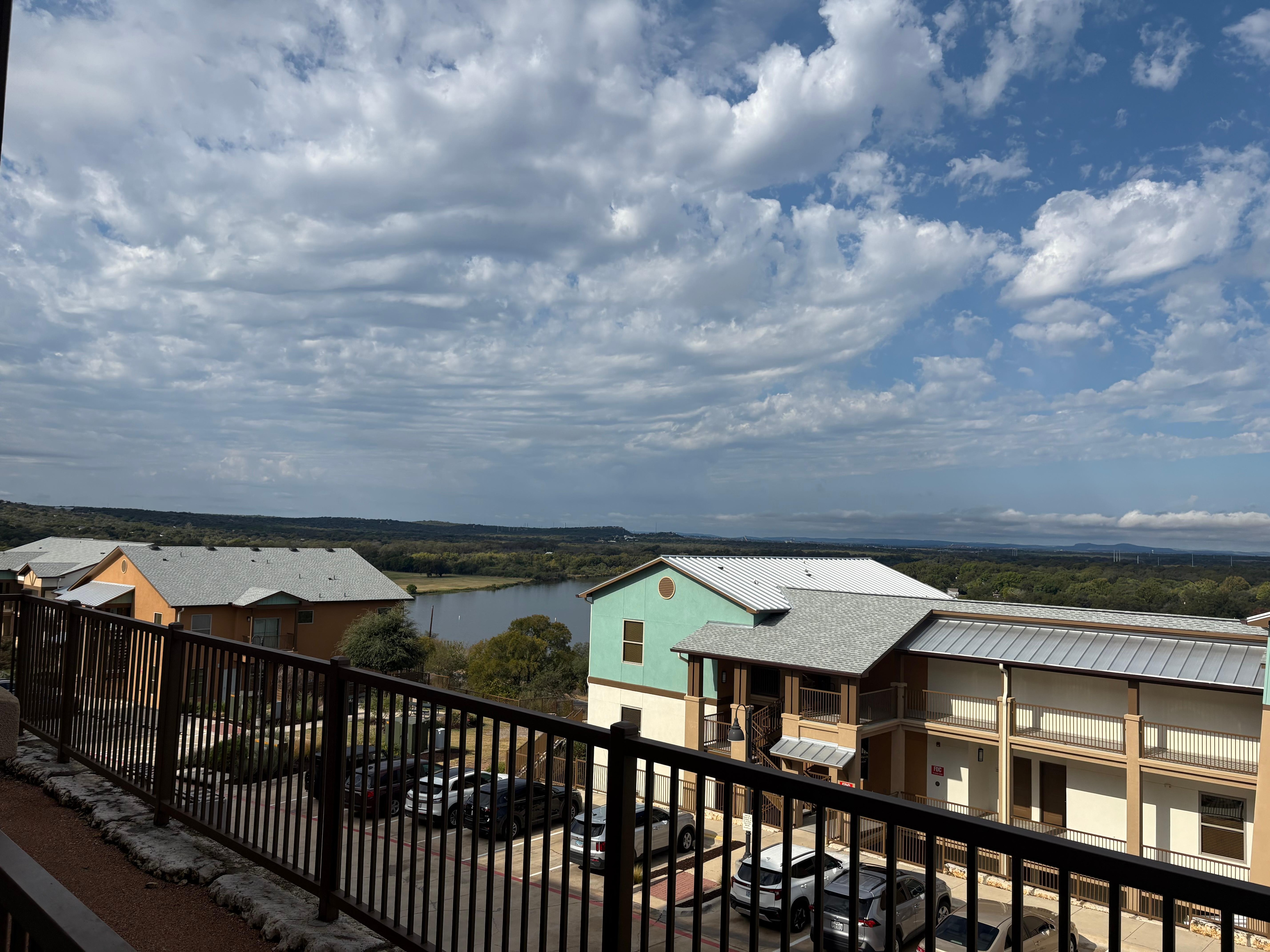 Looking out the balcony 