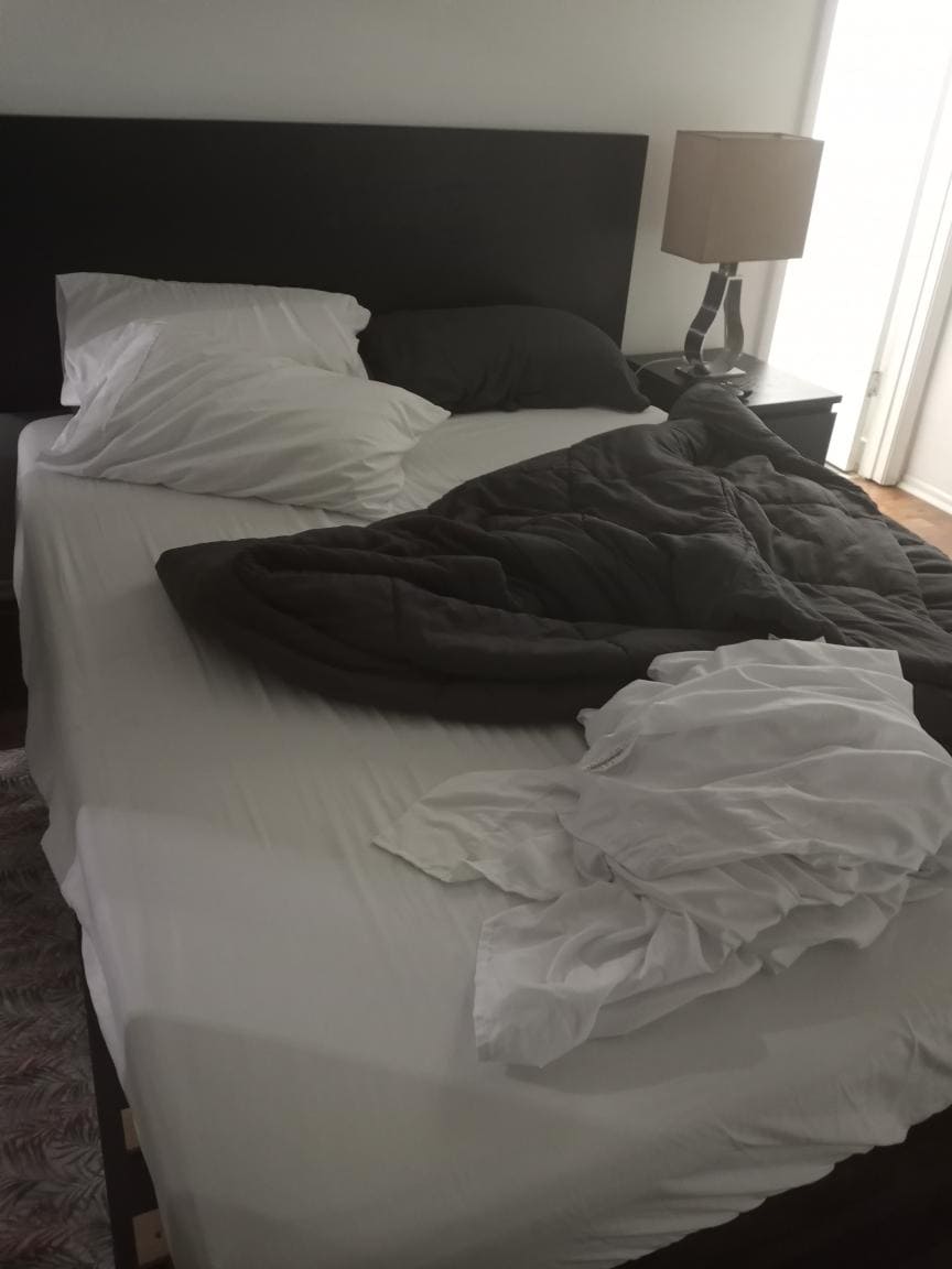 Bed sheets when we arrived.