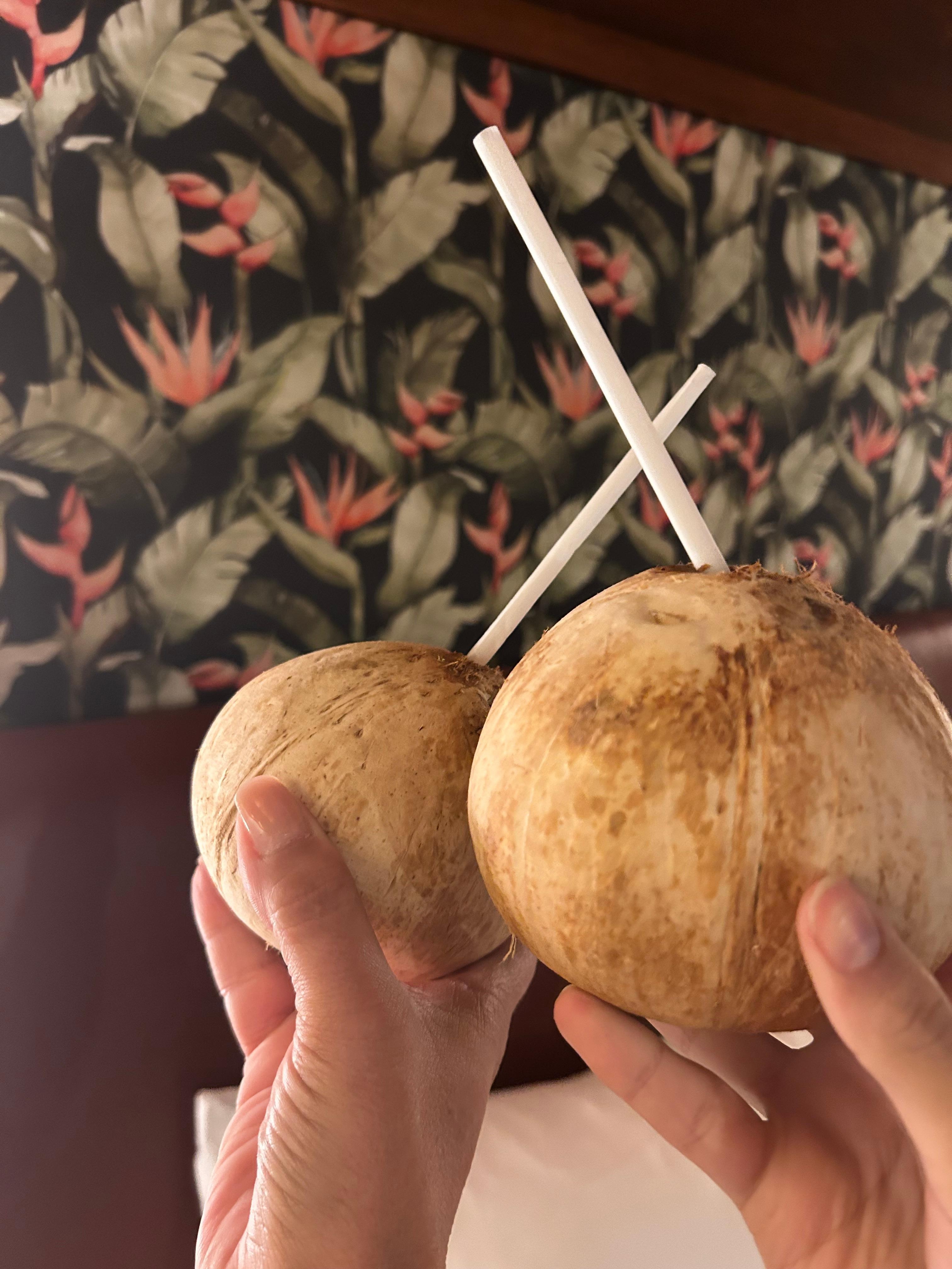 As soon as you arrive, you are welcomed with coconut water!