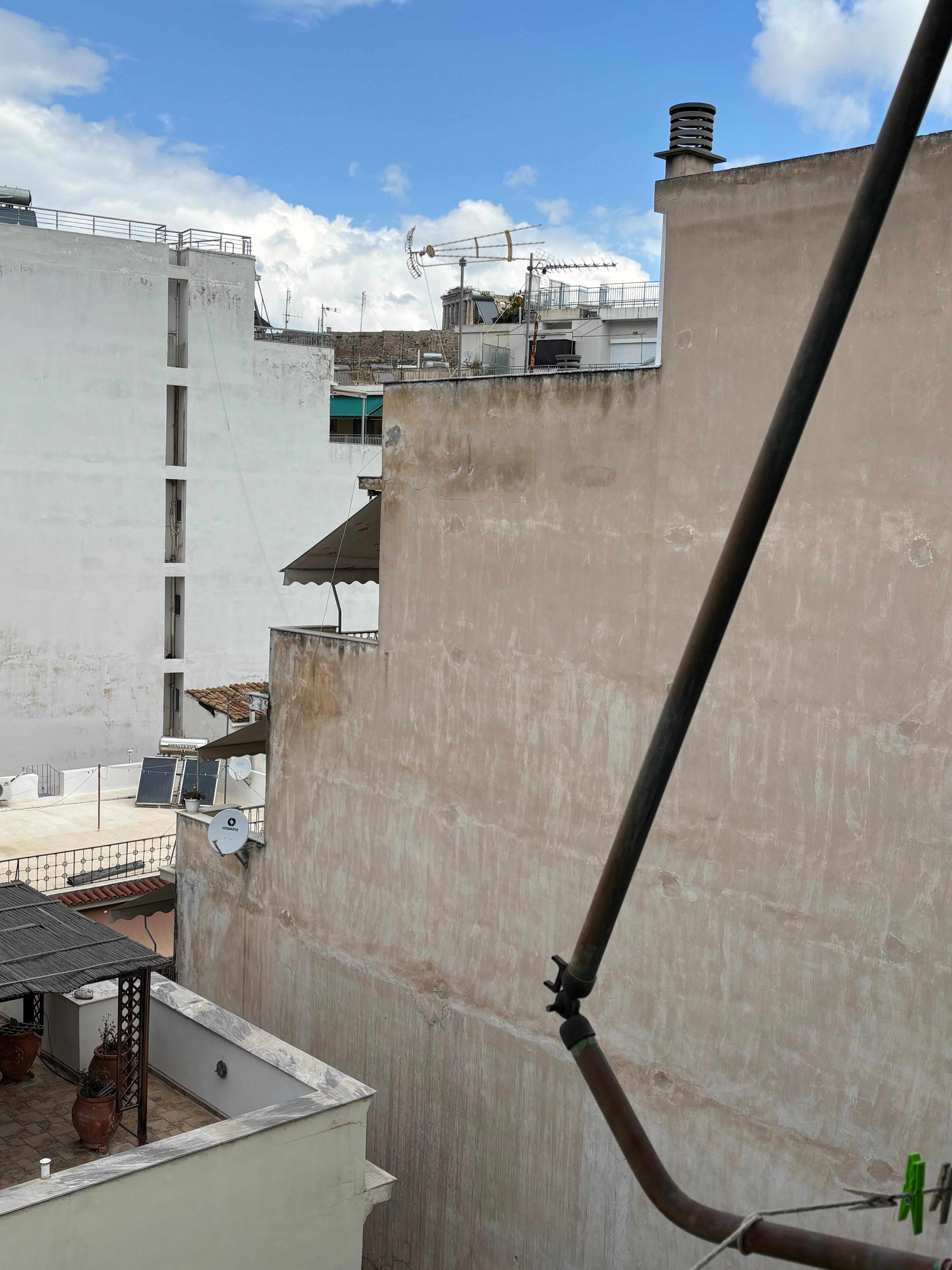 view of the Parthenon from the balcony