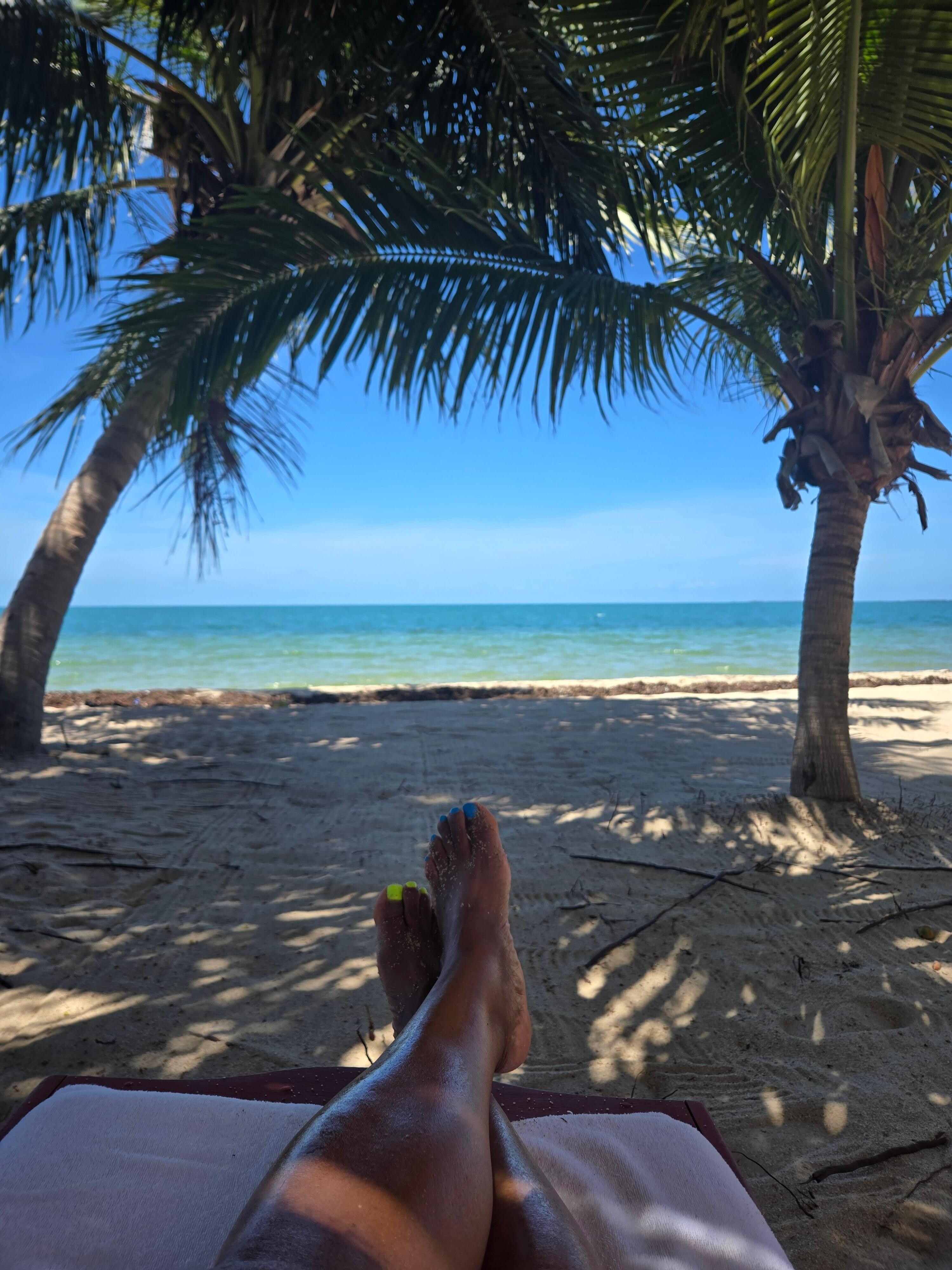 Steps from the Ocean, sitting in the shade