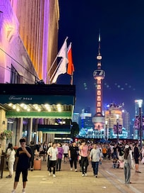 Outside hotel in Nanjing walking street