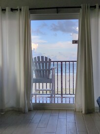 Looking out from the living room