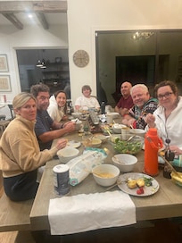 Eating a family meal!