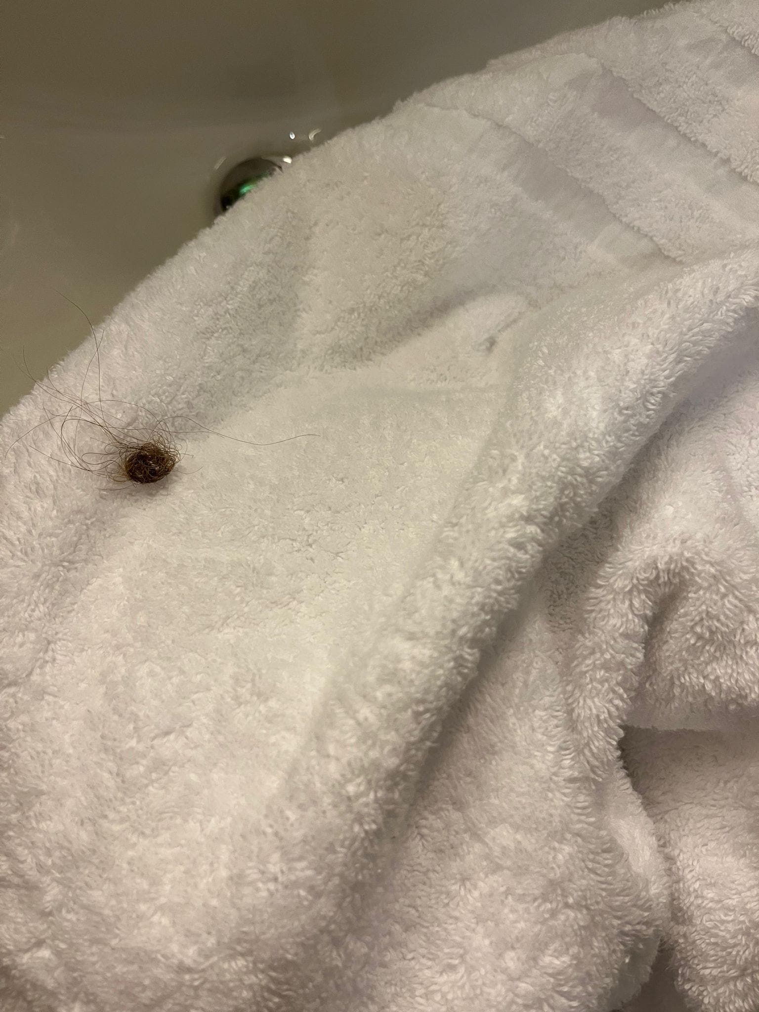 Hair on towels
