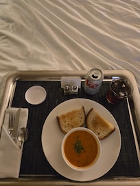 Room service presentation. Delicious!