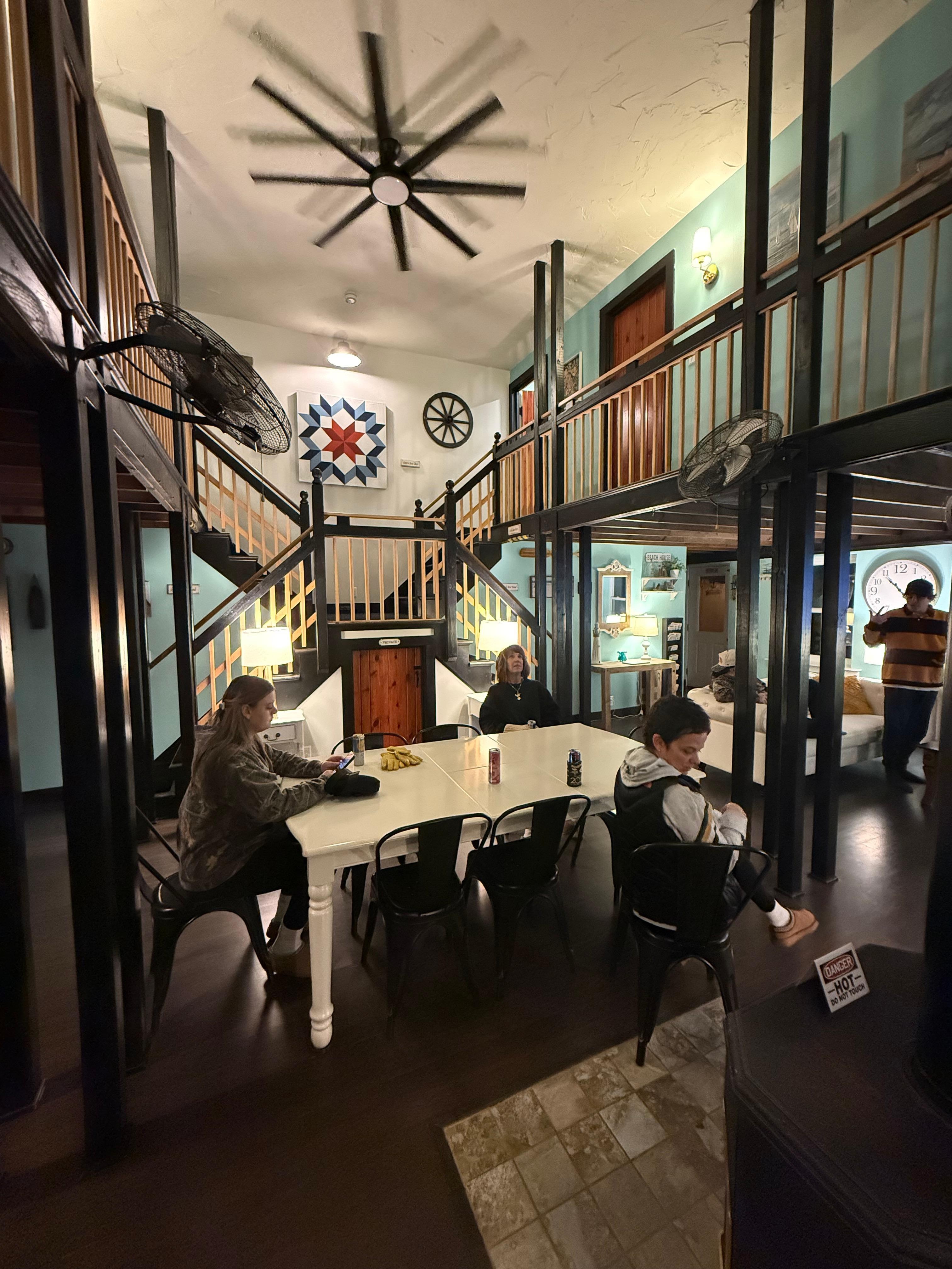 Pano of the living kitchen and living room. Super cool place! 