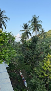 Behind hotel on hill