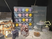 21階にて。夜はフワフワナイト。綿菓子イベント。子ども大喜び。