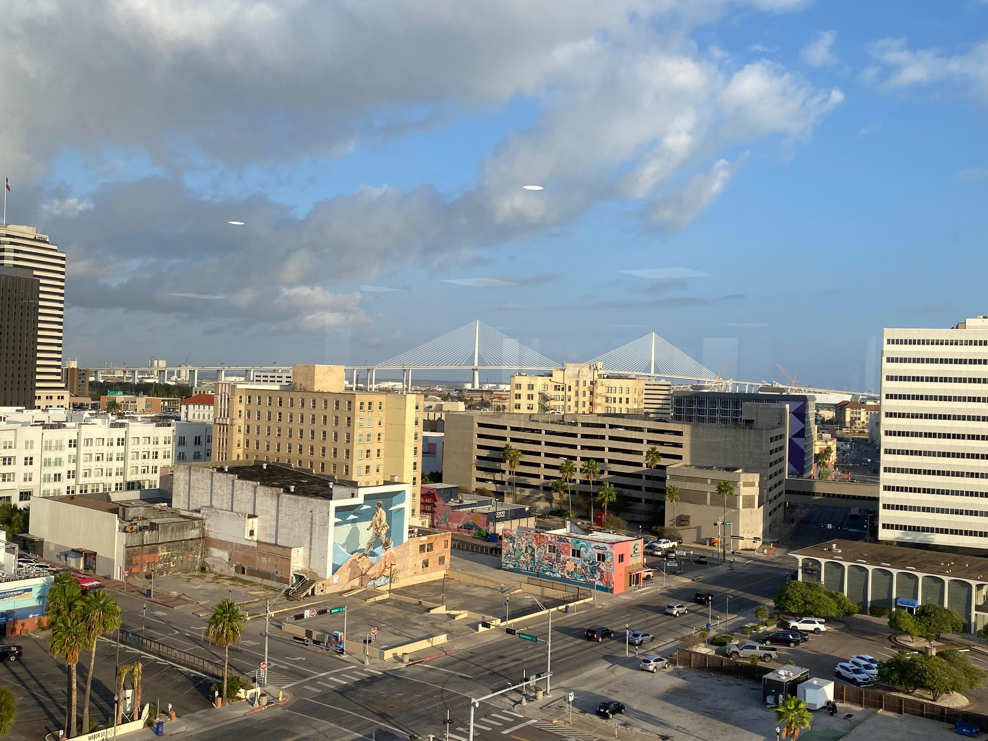 You can see the new harbor bridge in the distance. 