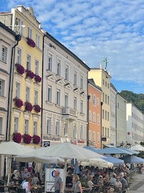 Pedestrian street with hotel